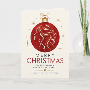 Tarjeta de Navidad para Estilista de Pelo Increíbl
