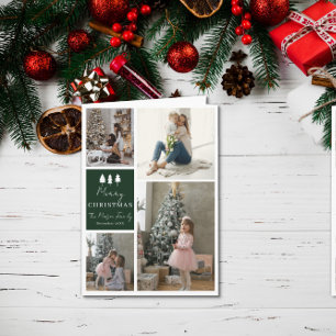 Tarjeta de Navidad para familia con 4 fotos y dise