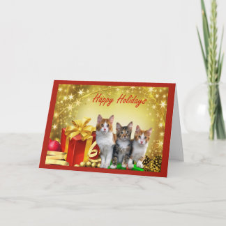 Tarjeta de navidad para gatos
