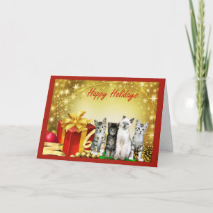 Tarjeta de navidad para gatos