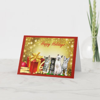 Tarjeta de navidad para gatos