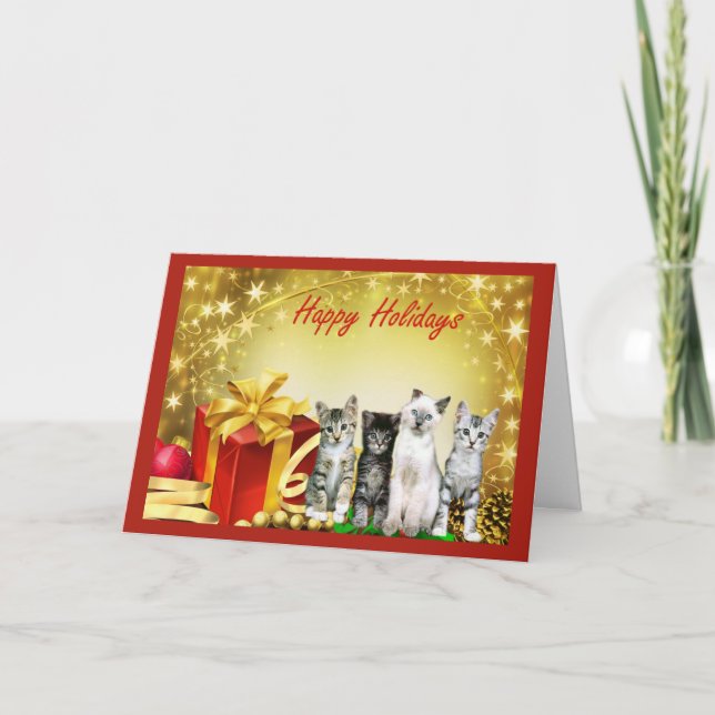 Tarjeta de navidad para gatos (Anverso)