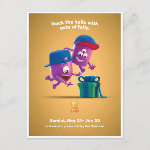 Tarjeta de Navidad para Géminis