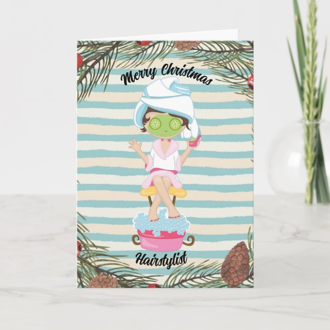 Tarjeta de navidad para Hairstylist (Anverso)