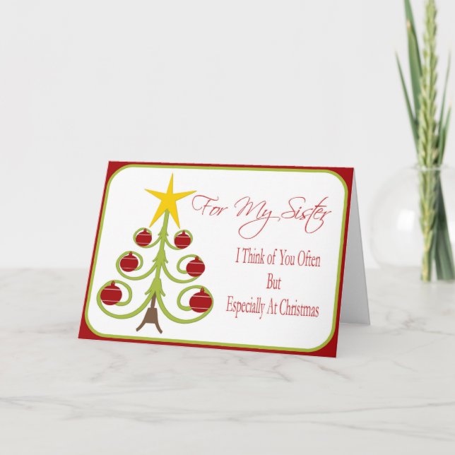 Tarjeta de navidad para hermana (Anverso)