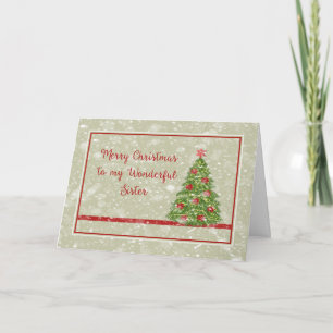 Tarjeta de navidad para Hermana Verde con Árbol