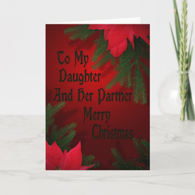 Tarjeta De navidad Para Hija Y Socio (Anverso)