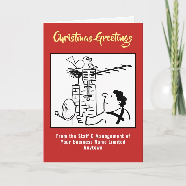 Tarjeta de Navidad para Instalador de Antenas o Pl (Anverso)
