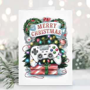 Tarjeta de Navidad para Jugadores de Juegos con Ac
