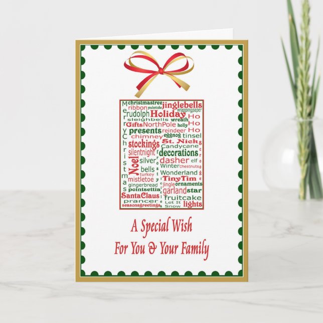 Tarjeta de Navidad para la familia, amigos, (Anverso)