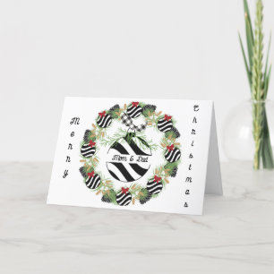Tarjeta de navidad para la flor y la lámpara de ma