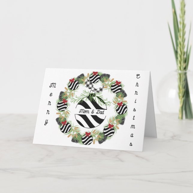 Tarjeta de navidad para la flor y la lámpara de ma (Anverso)