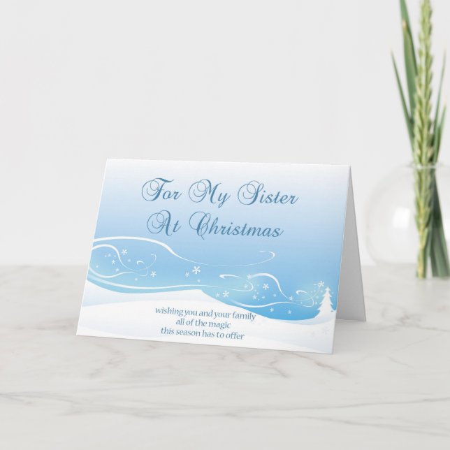 Tarjeta de Navidad para la hermana (Anverso)