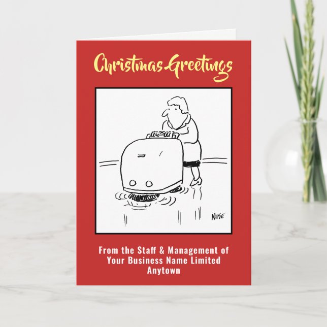 Tarjeta de Navidad para Limpieza de Oficinas o Com (Anverso)
