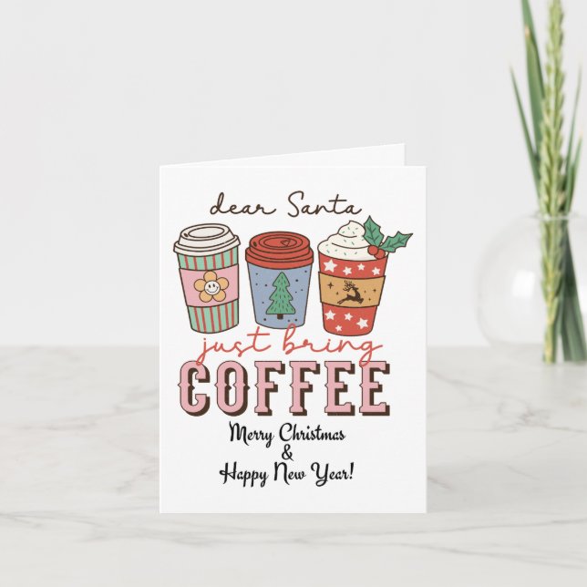 Tarjeta de navidad para los amantes del café (Anverso)