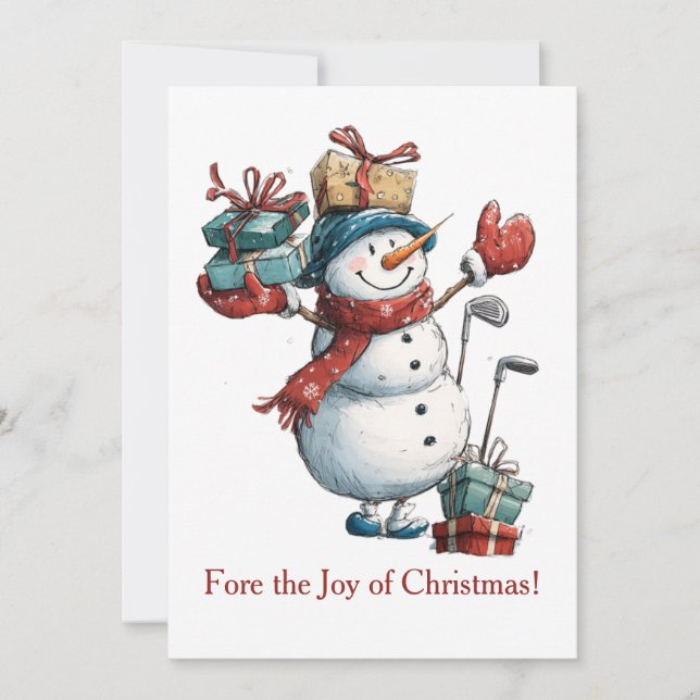 Tarjeta de navidad para los amantes del golf - Dis (Anverso)