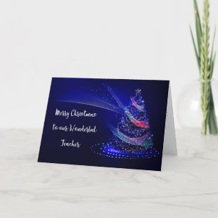 Tarjeta de Navidad para Maestro con Árbol