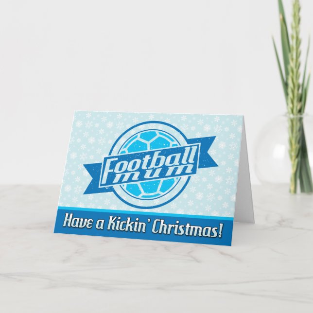 Tarjeta de Navidad para Navidades de Mamá de fútbo (Anverso)
