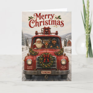 Tarjeta de Navidad para Negocio de Grúa