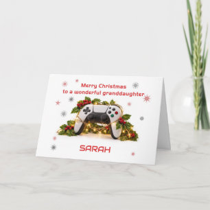 Tarjeta de Navidad para Nieta Controlador de Juego