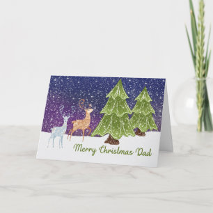 Tarjeta de navidad para nieve y ciervo
