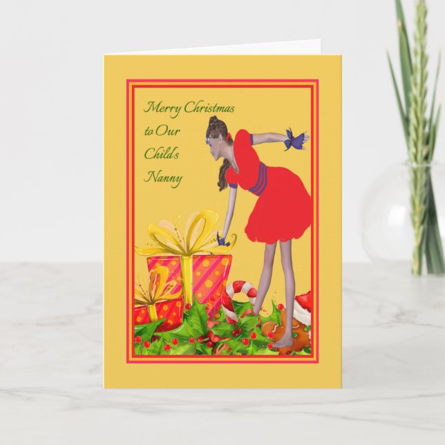 Tarjeta de navidad para niñera (Anverso)