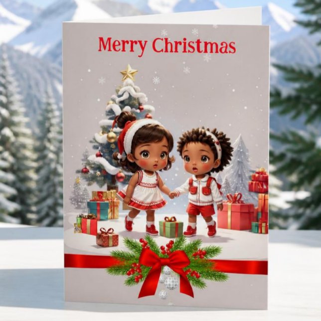 tarjeta de Navidad para niños afroamericanos (Subido por el creador)