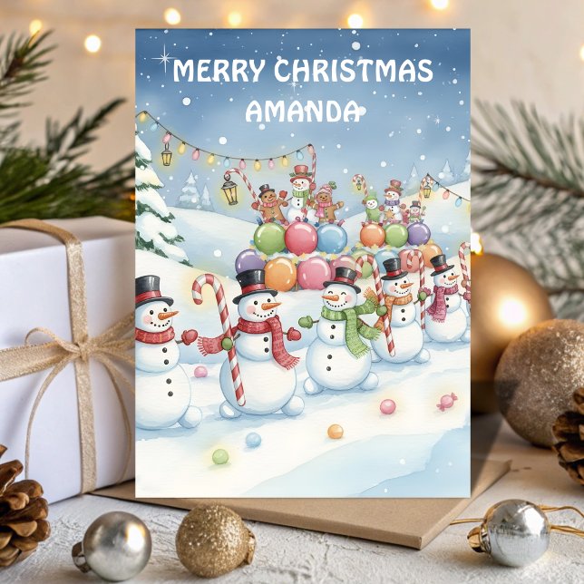 Tarjeta de Navidad para niños de desfile de dulces (Subido por el creador)