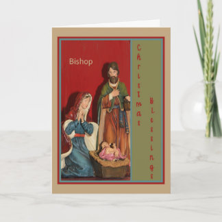 Tarjeta de navidad para obispo con gerente