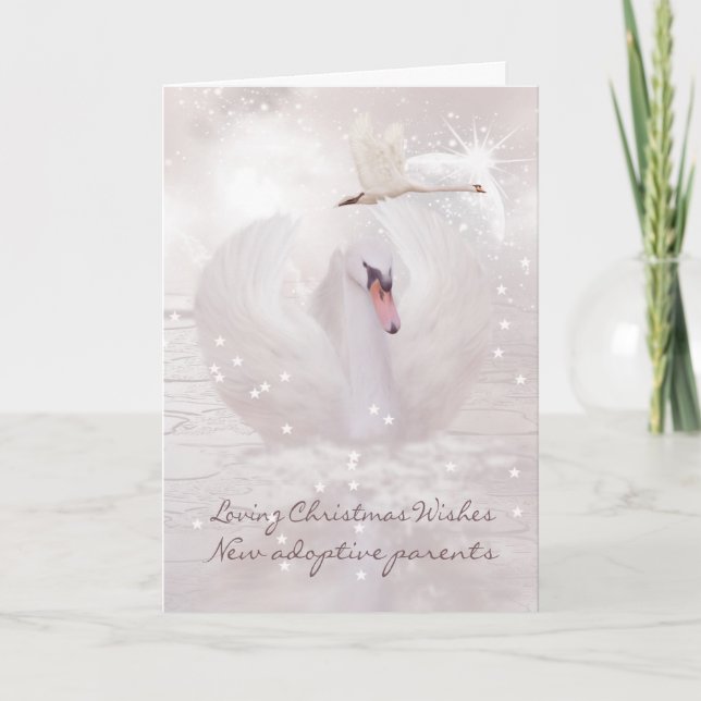 Tarjeta de Navidad para padres adoptivos recién ll (Anverso)