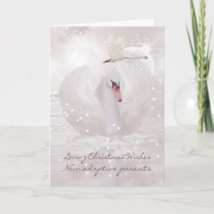 Tarjeta de Navidad para padres adoptivos recién ll