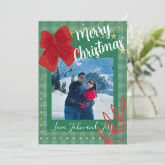 Tarjeta de Navidad para parejas con fondo de cuadr