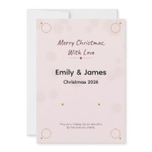 Tarjeta de Navidad para parejas con letra elegante