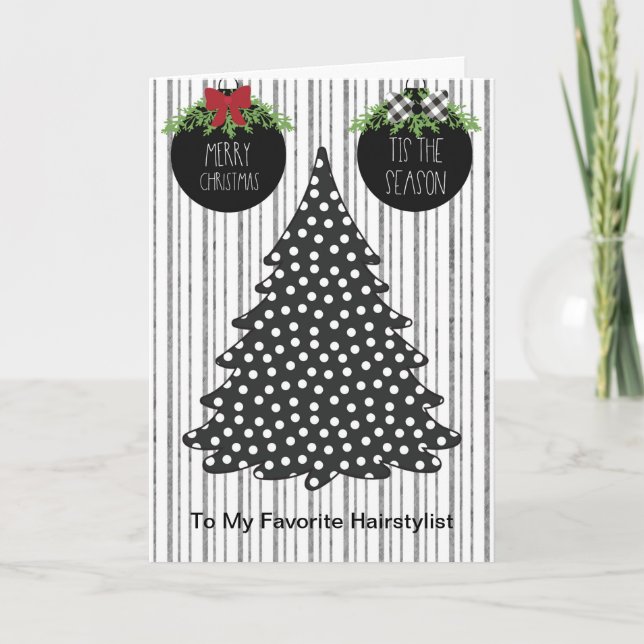Tarjeta de Navidad para peluquero (Anverso)