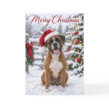 Tarjeta de Navidad para Perro Boxer