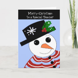 Tarjeta de Navidad para Profesor Especial Muñeco d