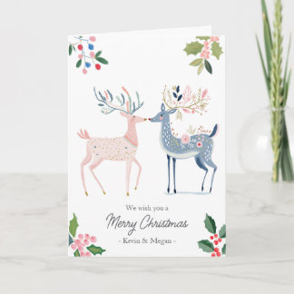Tarjeta de Navidad para recién casados comprometid