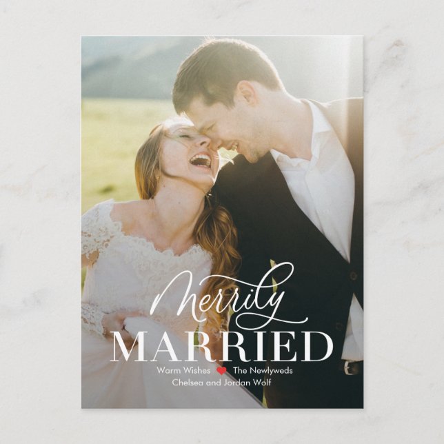 Tarjeta de Navidad para recién casados con boda fe (Anverso)