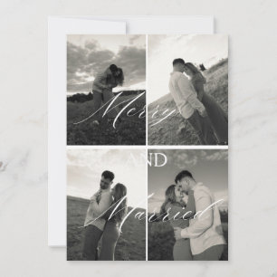 Tarjeta de Navidad para recién casados Merry & Mar