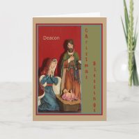 Tarjeta de navidad para su diácono con Manger