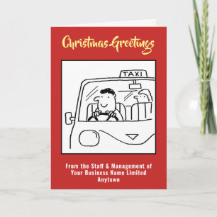Tarjeta de Navidad para taxista o conductor privad