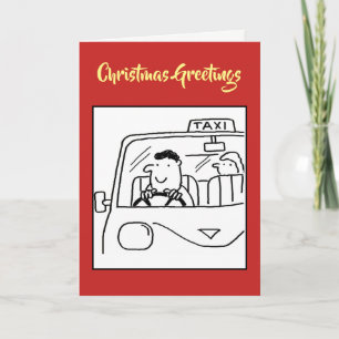 Tarjeta de Navidad para taxista o conductor privad