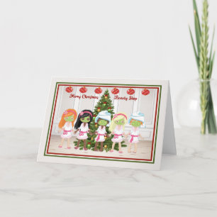 Tarjeta de navidad para tienda de belleza