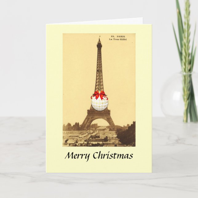 Tarjeta de navidad - París, Torre Eiffel (Anverso)