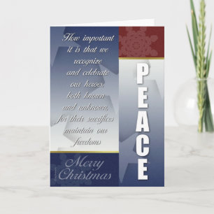 Tarjeta de Navidad patriótica con los copos de