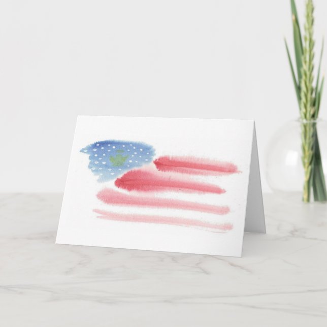 Tarjeta de Navidad patriótica de la bandera y del (Anverso)