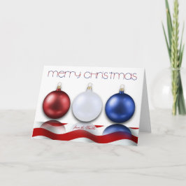 Tarjeta de Navidad patriótica de los ornamentos y