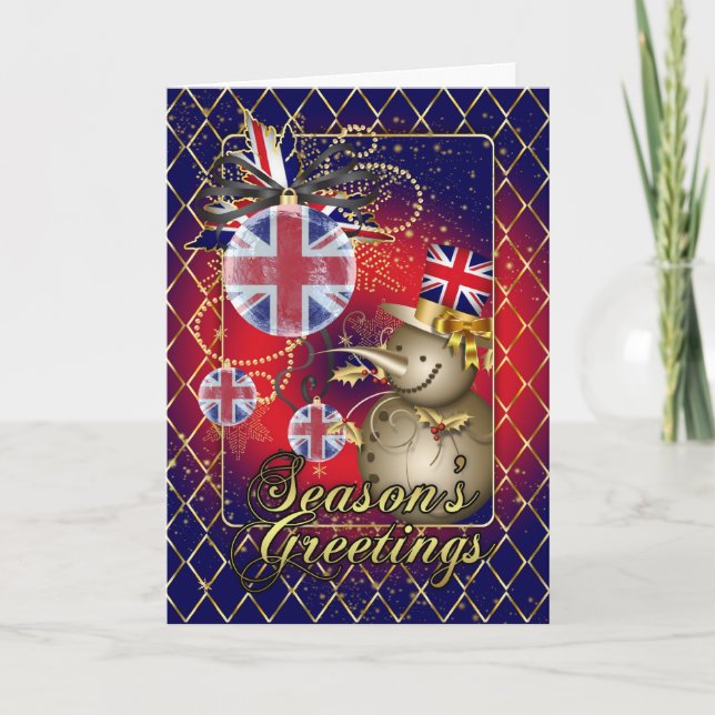 Tarjeta de Navidad patriótica del GB - los saludos (Anverso)