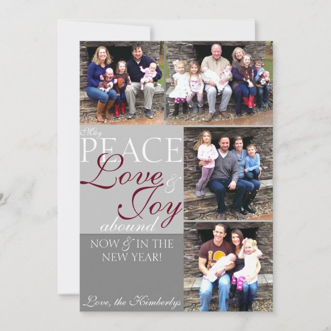 Tarjeta de navidad - Paz, Amor, Alegría (Anverso)