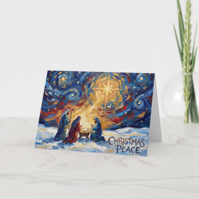 Tarjeta de Navidad Paz de Navidad (Anverso)